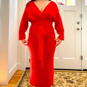 Fun fall sweater midi-dress!